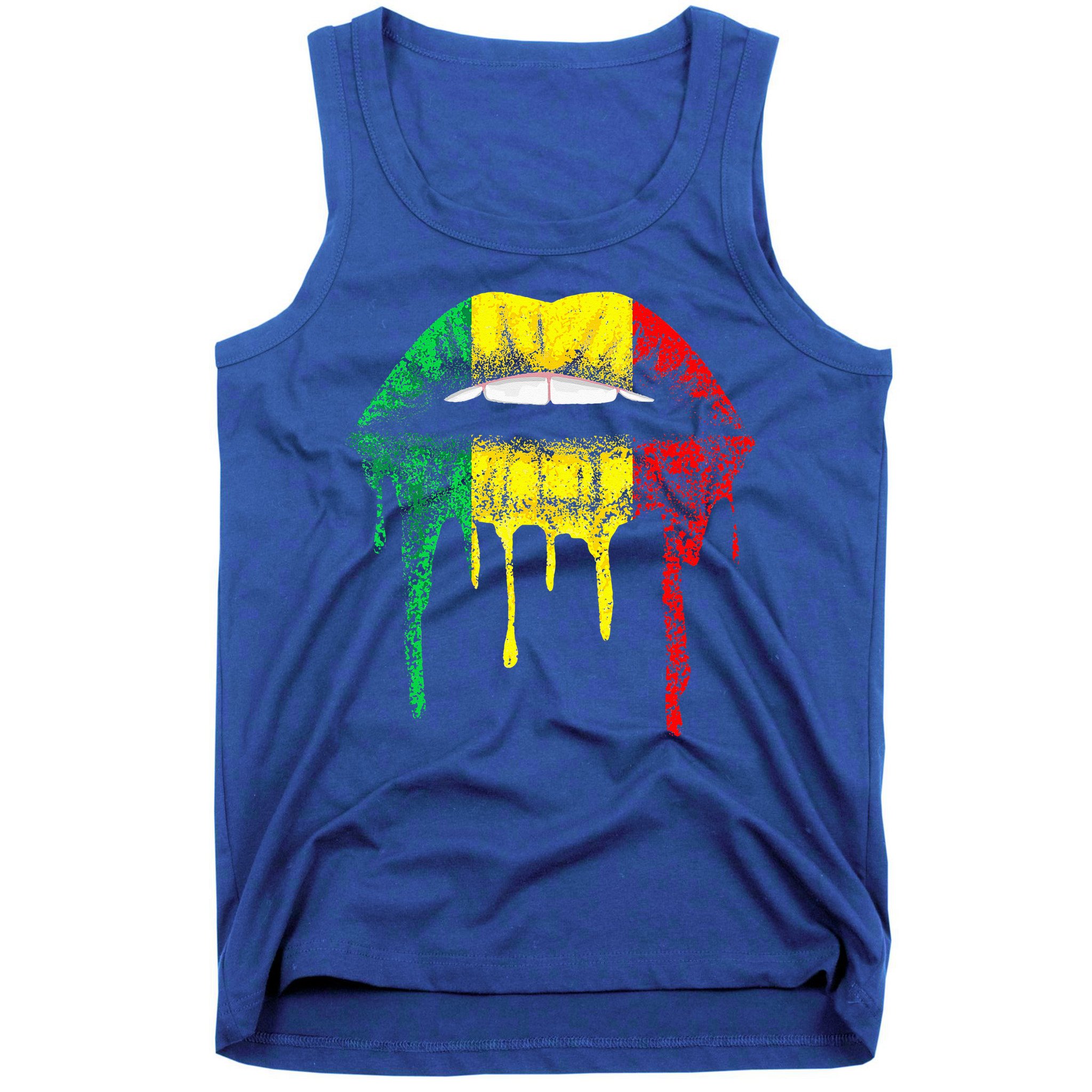 Reggae Music Jamaica Kissing Lips Flag Rastafari Rasta Tank Top