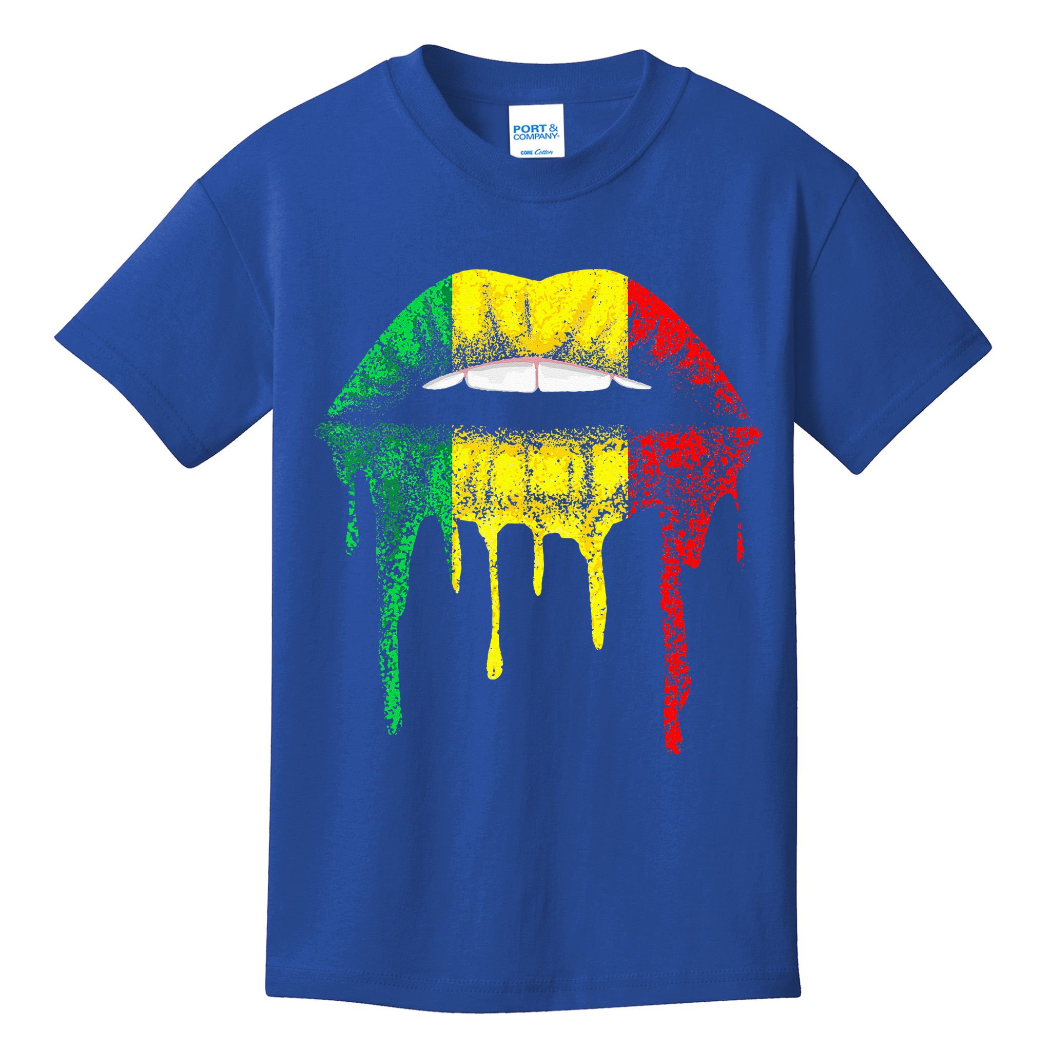 Reggae Music Jamaica Kissing Lips Flag Rastafari Rasta Kids T-Shirt