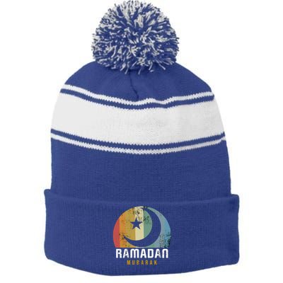 Ramadan Mubarak Kareem Muslims Holy Fasting Month Cool Gift Stripe Pom Pom Beanie