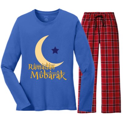 Ramadan Mubarak Kareem Eid Mubarak Islam Cute Gift Women's Long Sleeve Flannel Pajama Set 