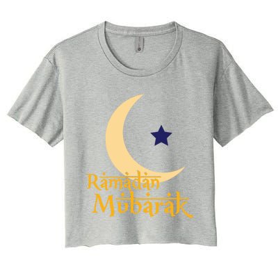 Ramadan Mubarak Kareem Eid Mubarak Islam Cute Gift Women's Crop Top Tee