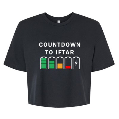 Ramadan Mubarak Kareem, Count Down To Iftar Funny Gift Bella+Canvas Jersey Crop Tee