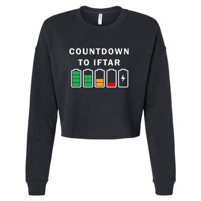 Ramadan Mubarak Kareem, Count Down To Iftar Funny Gift Cropped Pullover Crew