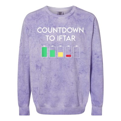 Ramadan Mubarak Kareem, Count Down To Iftar Funny Say Colorblast Crewneck Sweatshirt