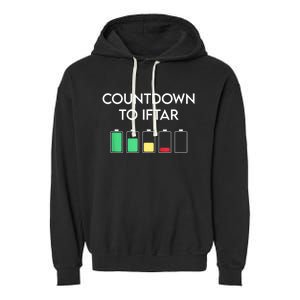 Ramadan Mubarak Kareem, Count Down To Iftar Funny Say Garment-Dyed Fleece Hoodie