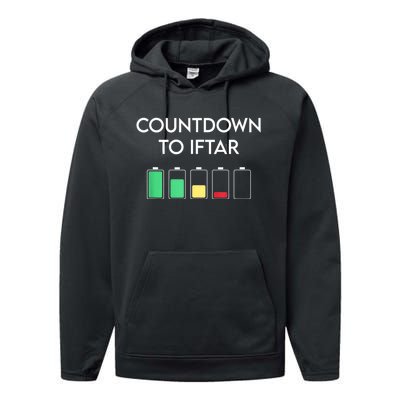 Ramadan Mubarak Kareem, Count Down To Iftar Funny Say Performance Fleece Hoodie