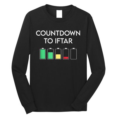 Ramadan Mubarak Kareem, Count Down To Iftar Funny Say Long Sleeve Shirt