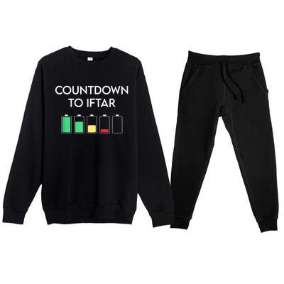 Ramadan Mubarak Kareem, Count Down To Iftar Funny Say Premium Crewneck Sweatsuit Set