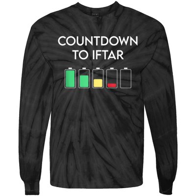 Ramadan Mubarak Kareem, Count Down To Iftar Funny Say Tie-Dye Long Sleeve Shirt