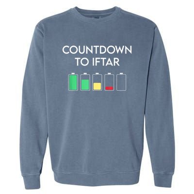 Ramadan Mubarak Kareem, Count Down To Iftar Funny Say Garment-Dyed Sweatshirt