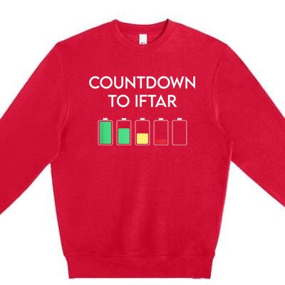 Ramadan Mubarak Kareem, Count Down To Iftar Funny Say Premium Crewneck Sweatshirt