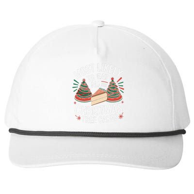 Retro Most Likely To Eat All The Christmas Tree Cakes Debbie Snapback Five-Panel Rope Hat