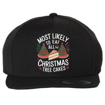 Retro Most Likely To Eat All The Christmas Tree Cakes Debbie Wool Snapback Cap