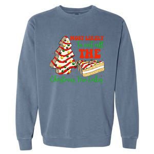 Retro Most Likely To Eat All The Christmas Tree Cakes Debbie Garment-Dyed Sweatshirt