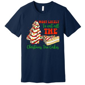 Retro Most Likely To Eat All The Christmas Tree Cakes Debbie Premium T-Shirt