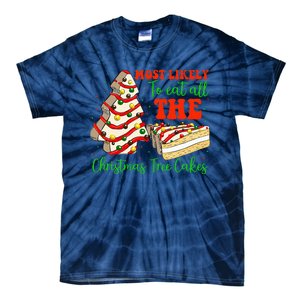 Retro Most Likely To Eat All The Christmas Tree Cakes Debbie Tie-Dye T-Shirt