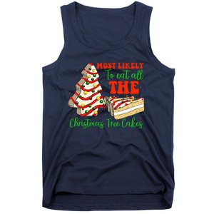 Retro Most Likely To Eat All The Christmas Tree Cakes Debbie Tank Top