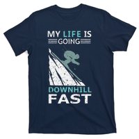 retro My Life Is Going Downhill Fast Steep Skiing Slopes T-Shirt