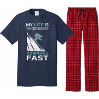 retro My Life Is Going Downhill Fast Steep Skiing Slopes Pajama Set