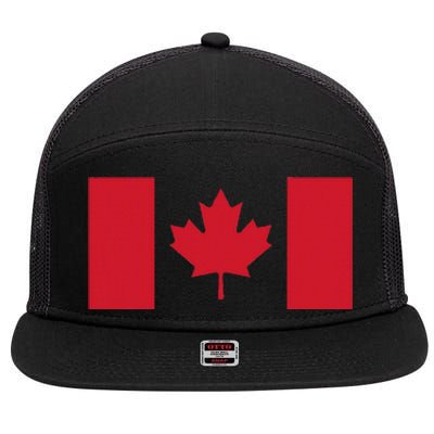 Red Maple Leaf Canada Day 7 Panel Mesh Trucker Snapback Hat