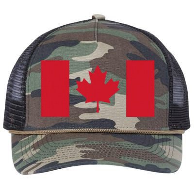 Red Maple Leaf Canada Day Retro Rope Trucker Hat Cap