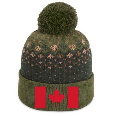 Red Maple Leaf Canada Day The Baniff Cuffed Pom Beanie