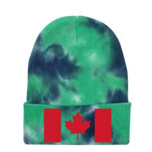 Red Maple Leaf Canada Day Tie Dye 12in Knit Beanie