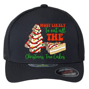 Retro Most Likely To Eat All The Christmas Tree Cakes Debbie Flexfit Unipanel Trucker Cap