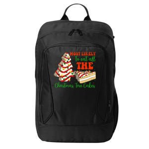 Retro Most Likely To Eat All The Christmas Tree Cakes Debbie City Backpack