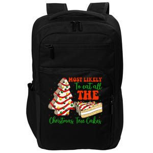 Retro Most Likely To Eat All The Christmas Tree Cakes Debbie Impact Tech Backpack