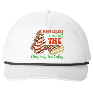 Retro Most Likely To Eat All The Christmas Tree Cakes Debbie Snapback Five-Panel Rope Hat