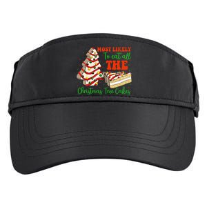 Retro Most Likely To Eat All The Christmas Tree Cakes Debbie Adult Drive Performance Visor