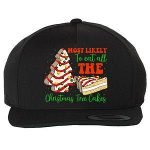 Retro Most Likely To Eat All The Christmas Tree Cakes Debbie Wool Snapback Cap