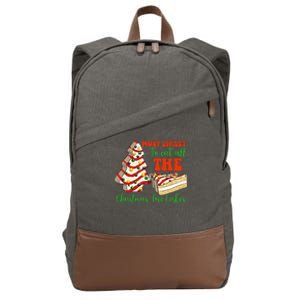 Retro Most Likely To Eat All The Christmas Tree Cakes Debbie Cotton Canvas Backpack