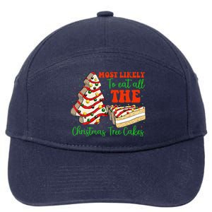 Retro Most Likely To Eat All The Christmas Tree Cakes Debbie 7-Panel Snapback Hat