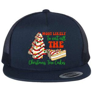 Retro Most Likely To Eat All The Christmas Tree Cakes Debbie Flat Bill Trucker Hat