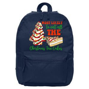 Retro Most Likely To Eat All The Christmas Tree Cakes Debbie 16 in Basic Backpack