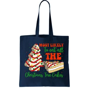 Retro Most Likely To Eat All The Christmas Tree Cakes Debbie Tote Bag