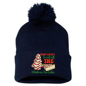 Retro Most Likely To Eat All The Christmas Tree Cakes Debbie Pom Pom 12in Knit Beanie