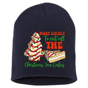 Retro Most Likely To Eat All The Christmas Tree Cakes Debbie Short Acrylic Beanie