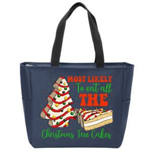 Retro Most Likely To Eat All The Christmas Tree Cakes Debbie Zip Tote Bag