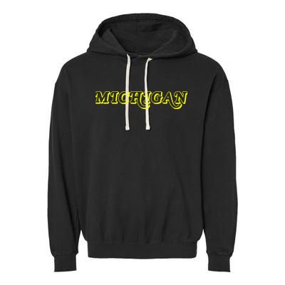 Retro Michigan Logo Garment-Dyed Fleece Hoodie