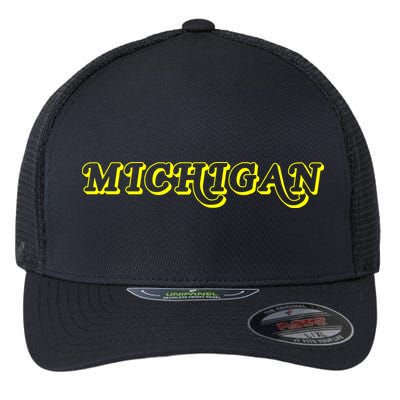 Retro Michigan Logo Flexfit Unipanel Trucker Cap
