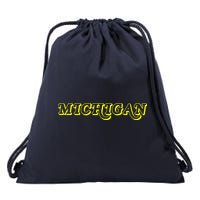 Retro Michigan Logo Drawstring Bag