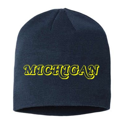 Retro Michigan Logo Sustainable Beanie