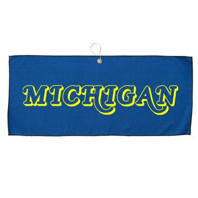 Retro Michigan Logo Large Microfiber Waffle Golf Towel