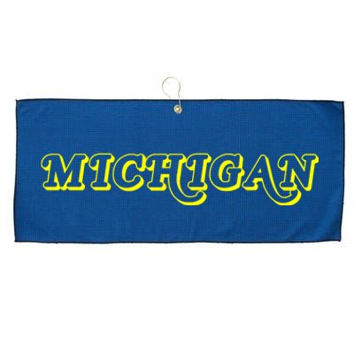 Retro Michigan Logo Large Microfiber Waffle Golf Towel