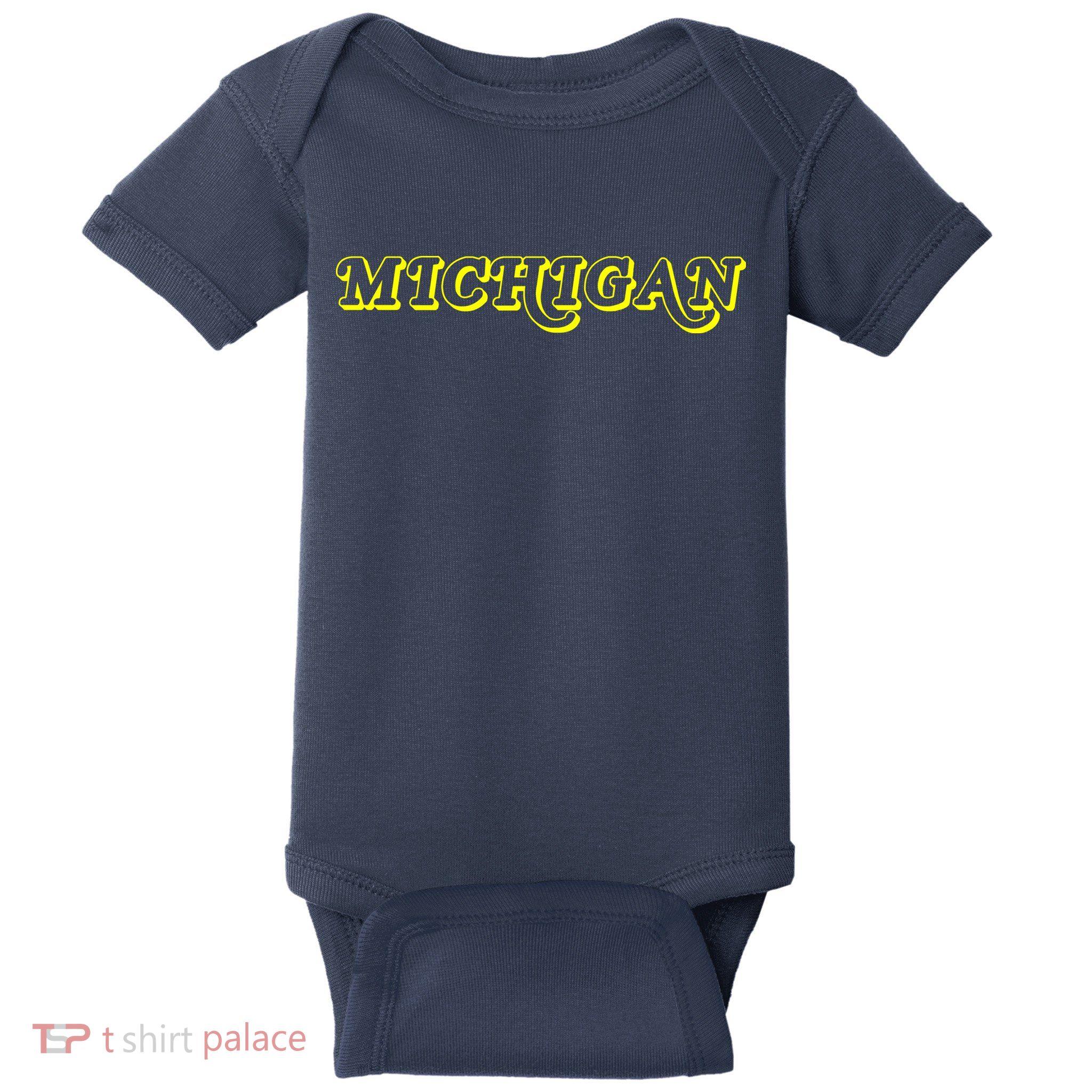 Retro Michigan Logo Baby Bodysuit