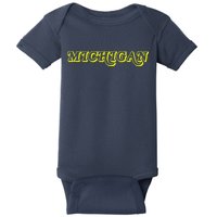 Retro Michigan Logo Baby Bodysuit