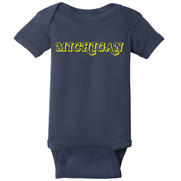 Retro Michigan Logo Baby Bodysuit